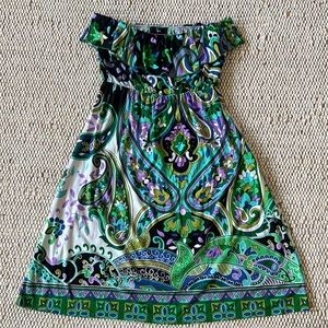 Aqua ruffle tube top dress strapless, size M